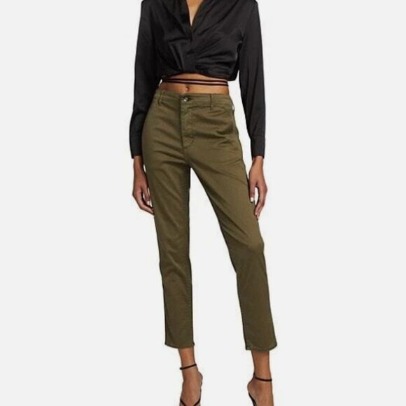 MOUSSY VINTAGE NWT $295 Ansley Chino Slim Cropped Pant In Khaki Size 25 - Picture 3 of 7